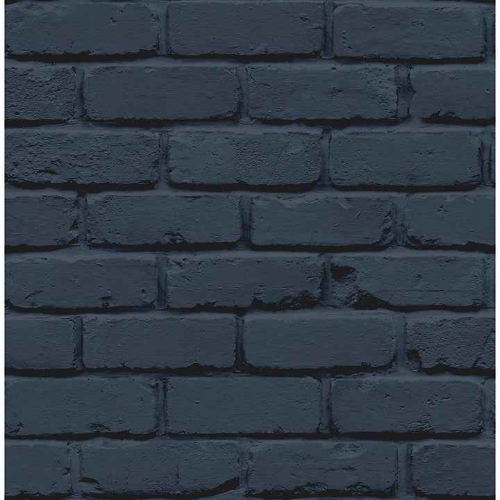 Alpin Navy Painted Brick Wallpaper - York Wallcoverings - FD43602 - York Wallcoverings Wallpaper