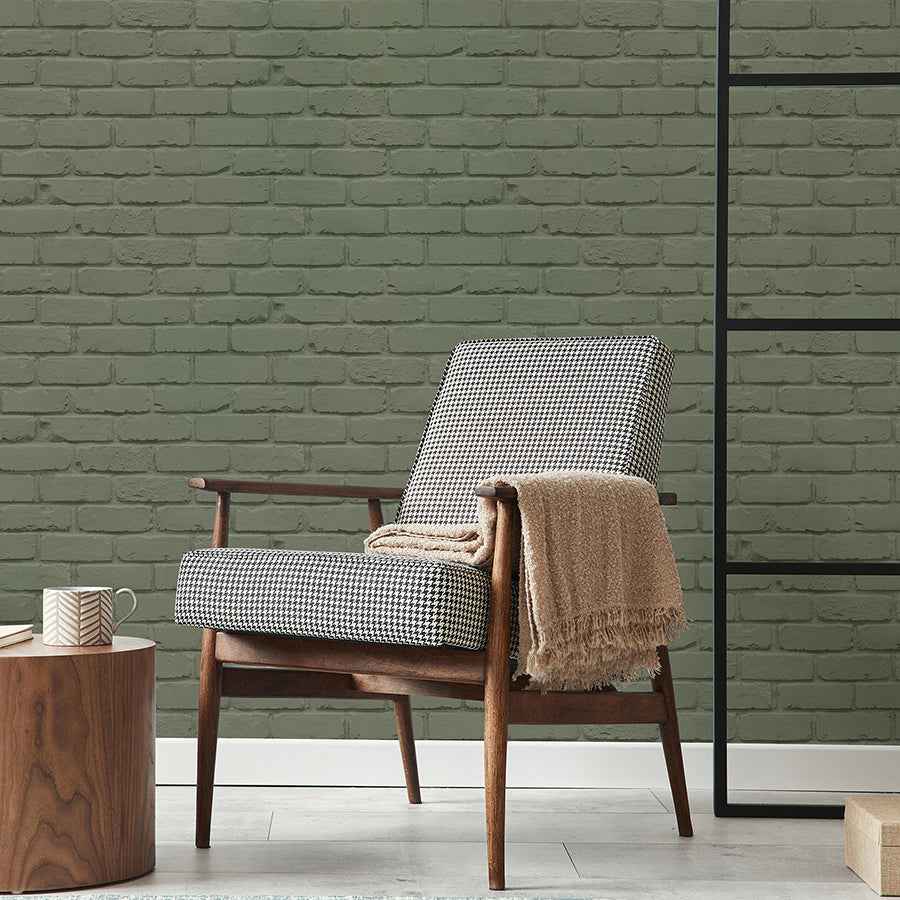 Alpin Sage Painted Brick Wallpaper - York Wallcoverings - FD43603 - York Wallcoverings Wallpaper