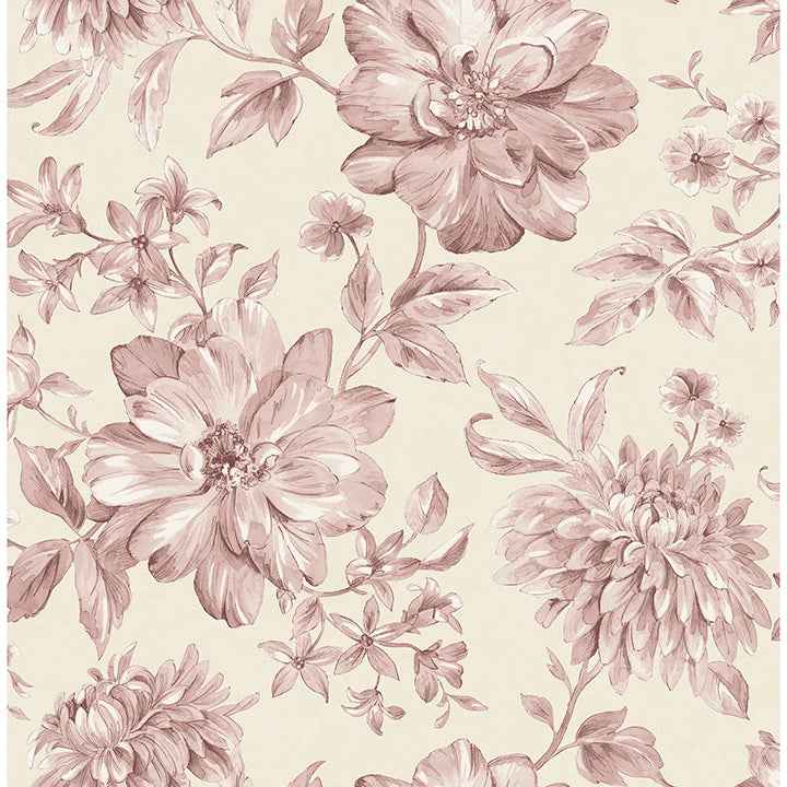 Gabriela Pink Floral Wallpaper - York Wallcoverings - FD43609