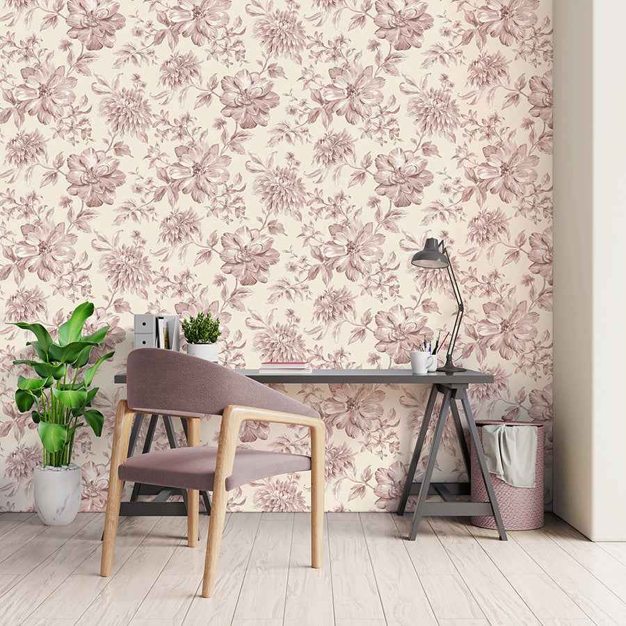 Gabriela Pink Floral Wallpaper - York Wallcoverings - FD43609 - York Wallcoverings Wallpaper