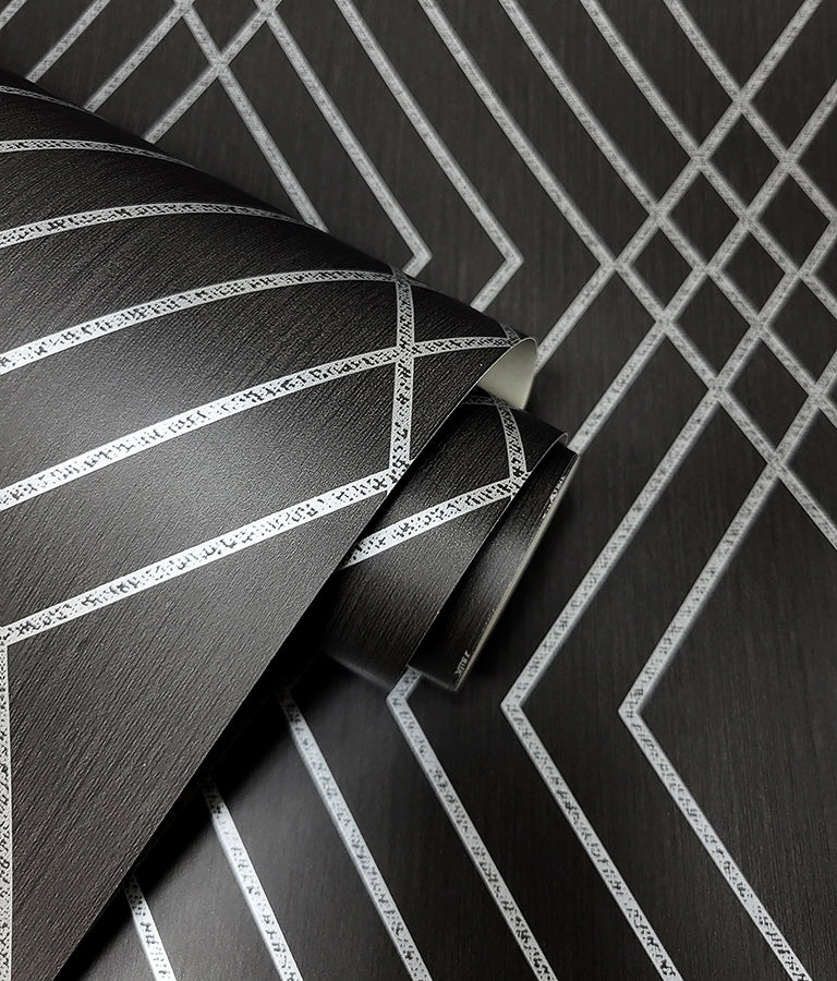 shard-black-trellis-wallpaper-york-wallcoverings-fd43614 - York Wallcoverings Wallpaper