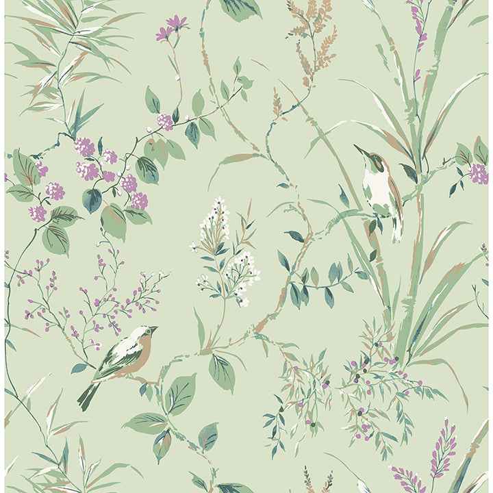 Mariko Sage Botanical Wallpaper - York Wallcoverings - M1552