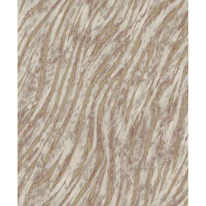 Arran Rose Gold Swirling Stripe Wallpaper - York Wallcoverings - M1862