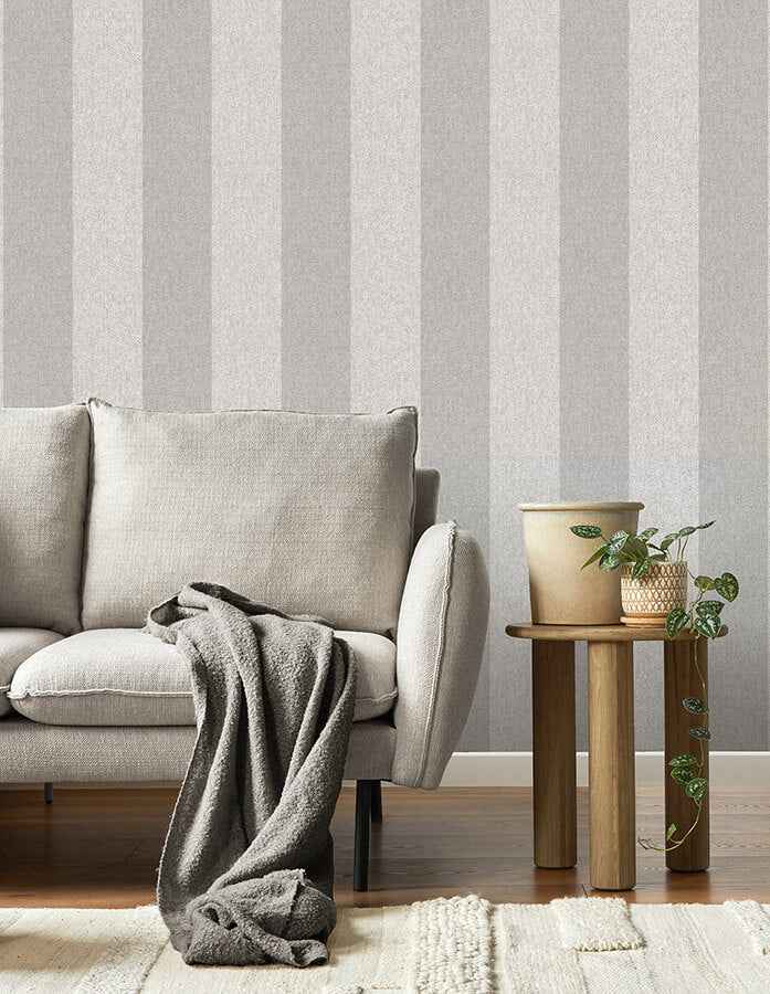 Finn Grey Chevron Stripe Wallpaper - York Wallcoverings - M1872 - York Wallcoverings Wallpaper