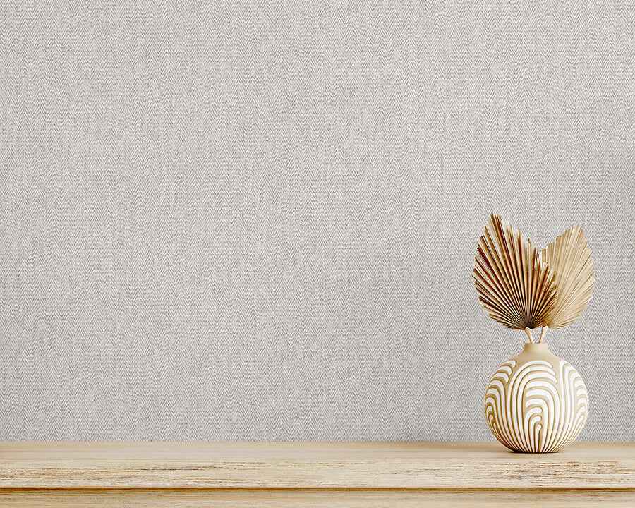 Theo Light Grey Chevron Wallpaper - York Wallcoverings - M1873 - York Wallcoverings Wallpaper