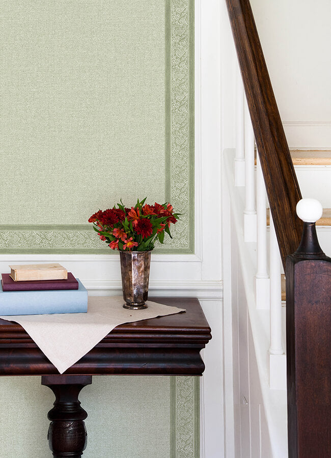 carved-floral-green-trim-wall-border-york-wallcoverings-4148-14501 - York Wallcoverings Wallpaper