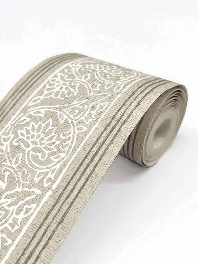carved-floral-taupe-trim-wall-border-york-wallcoverings-4148-14503 - York Wallcoverings Wallpaper