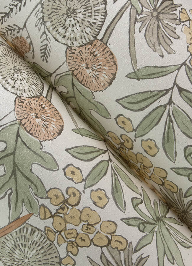 goldfinch-peach-birds-and-blooms-wallpaper-york-wallcoverings-4148-27410 - York Wallcoverings Papel pintado