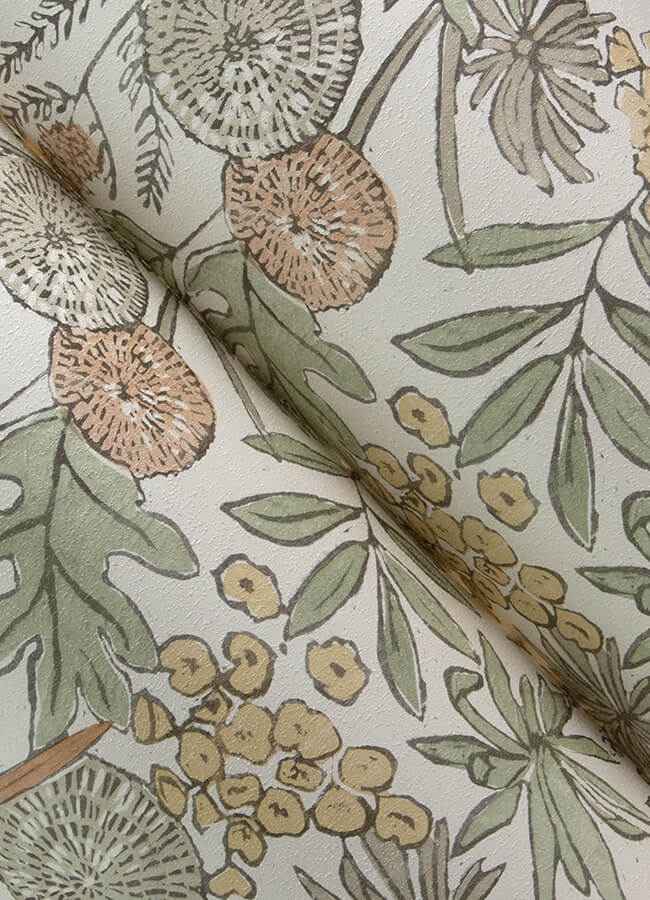 Goldfinch Peach Birds and Blooms Wallpaper - York Wallcoverings - 4148-27410 - York Wallcoverings Wallpaper