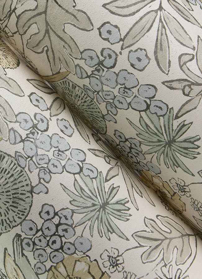 Goldfinch Neutral Birds and Blooms Wallpaper - York Wallcoverings - 4148-27411 - York Wallcoverings Wallpaper