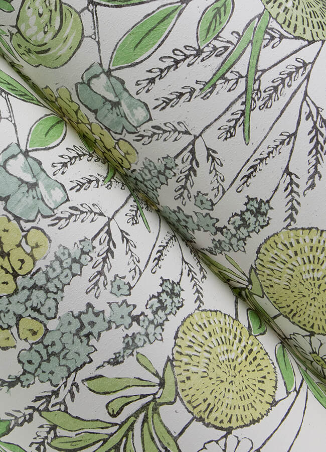goldfinch-green-birds-and-blooms-wallpaper-york-wallcoverings-4148-27412 - York Wallcoverings Papel pintado