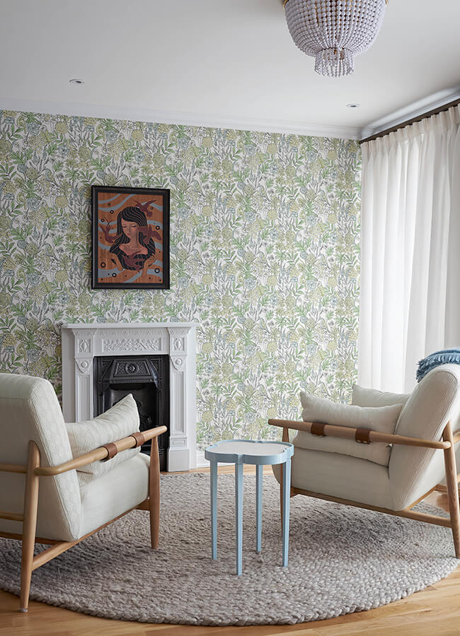 goldfinch-green-birds-and-blooms-wallpaper-york-wallcoverings-4148-27412 - York Wallcoverings Papel pintado