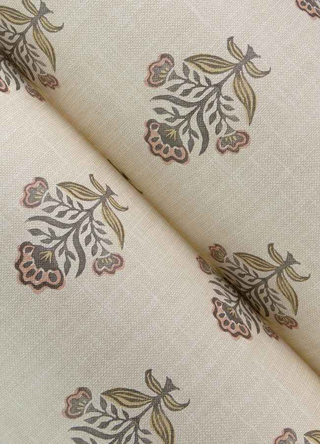 Hollyhock Rust Floral Crest Wallpaper - York Wallcoverings - 4148-27420 - York Wallcoverings Wallpaper