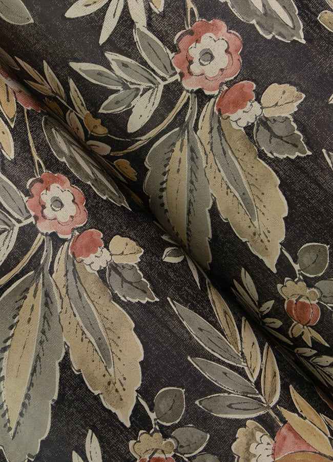 Begonia Black Floral Trail Wallpaper - York Wallcoverings - 4148-27421 - York Wallcoverings Wallpaper