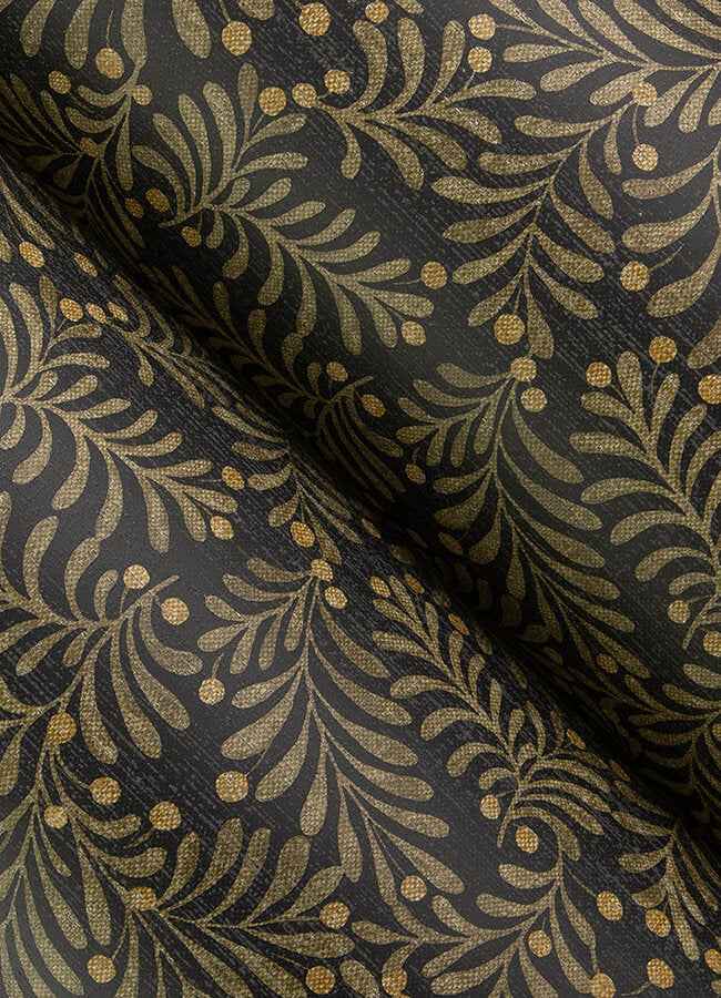 Chrysantha Black Berry Branches Wallpaper - York Wallcoverings - 4148-27442 - York Wallcoverings Wallpaper