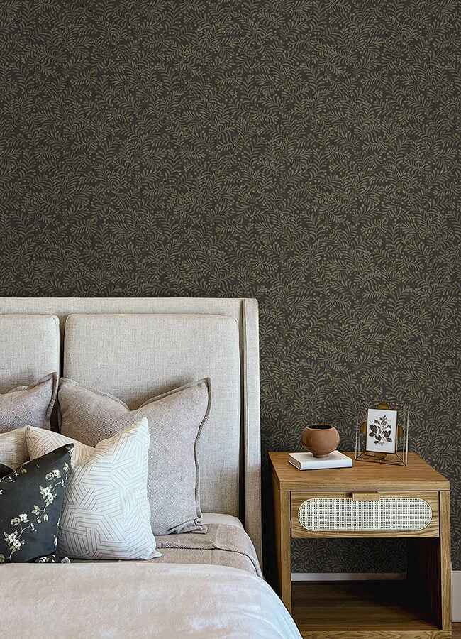 Chrysantha Black Berry Branches Wallpaper - York Wallcoverings - 4148-27442 - York Wallcoverings Wallpaper