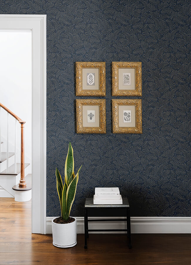 chrysantha-navy-berry-branches-wallpaper-york-wallcoverings-4148-27443 - York Wallcoverings Wallpaper