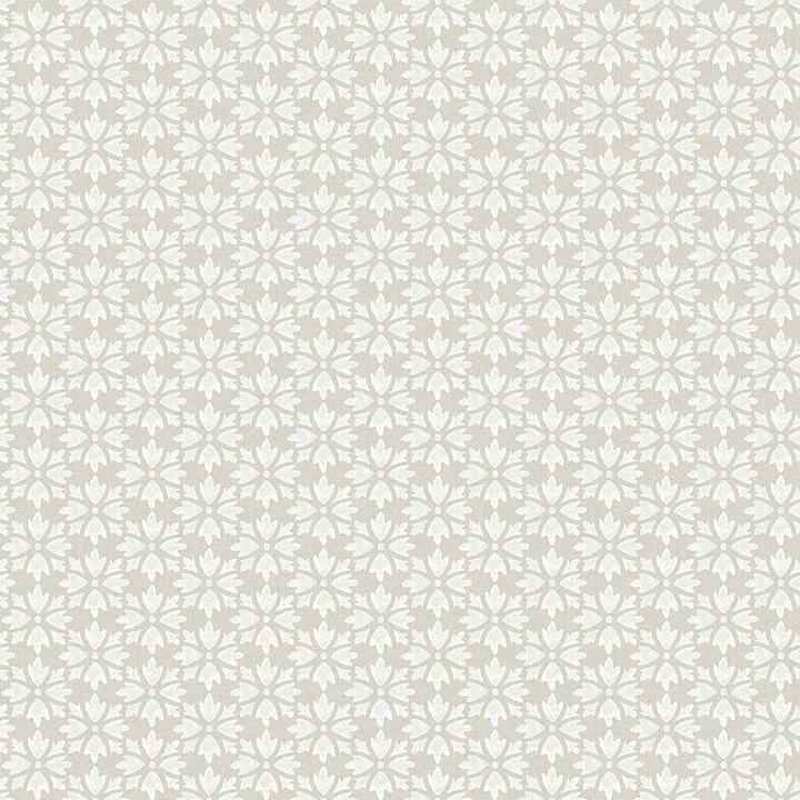 Phlox Grey Floral Stamp Wallpaper - York Wallcoverings - 4148-27454