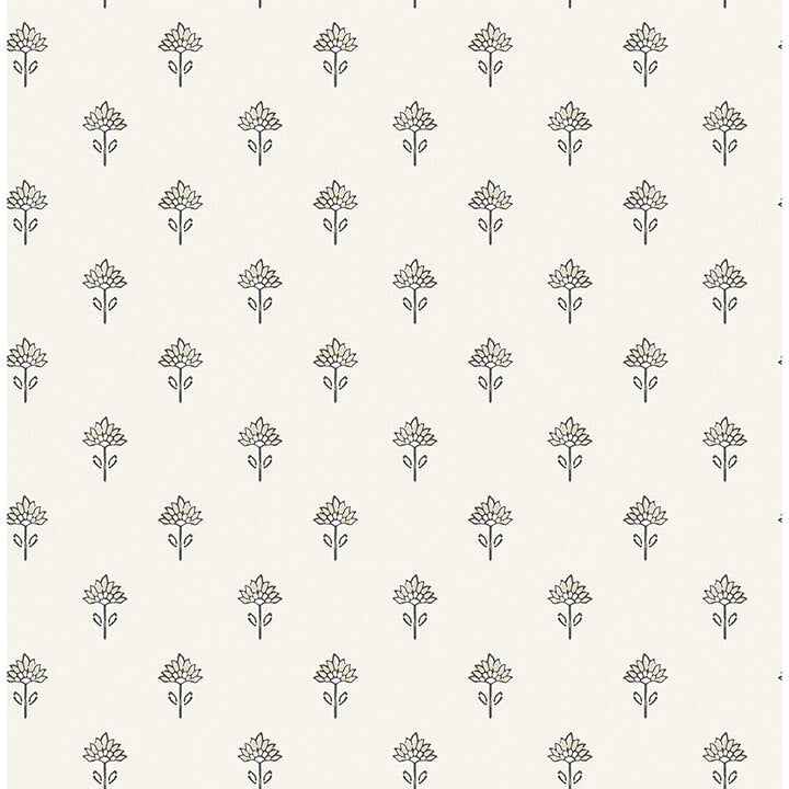 Surdiva Ivory Floral Fan Wallpaper - York Wallcoverings - 4148-27457 - York Wallcoverings Wallpaper
