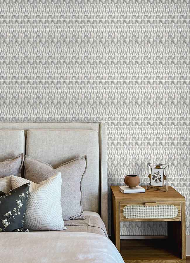 Nabi Charcoal Geometric Wallpaper - York Wallcoverings - 4148-27463 - York Wallcoverings Wallpaper