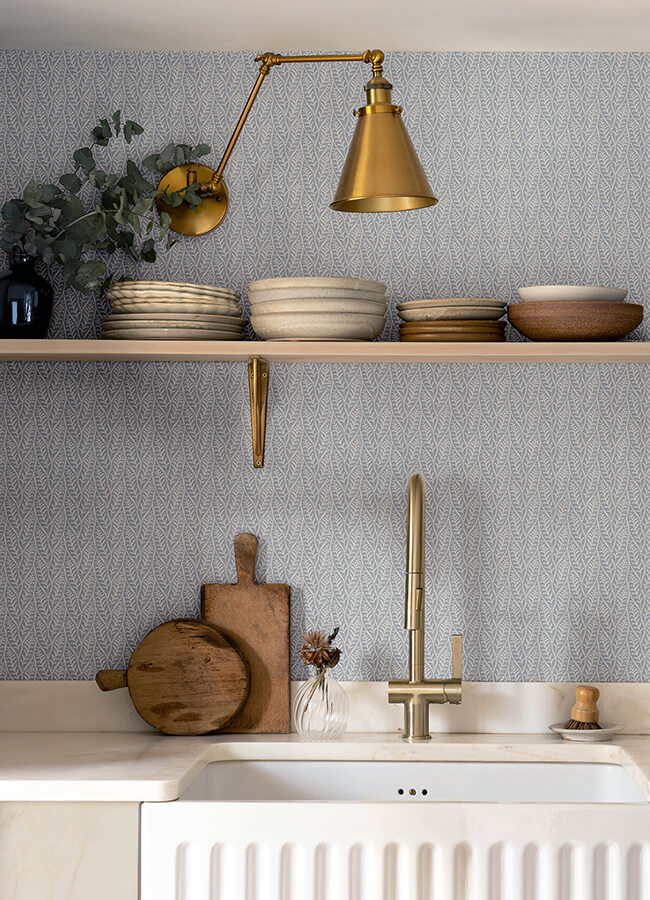 coleus-blue-leaves-wallpaper-york-wallcoverings-4148-27469 - York Wallcoverings Papel pintado