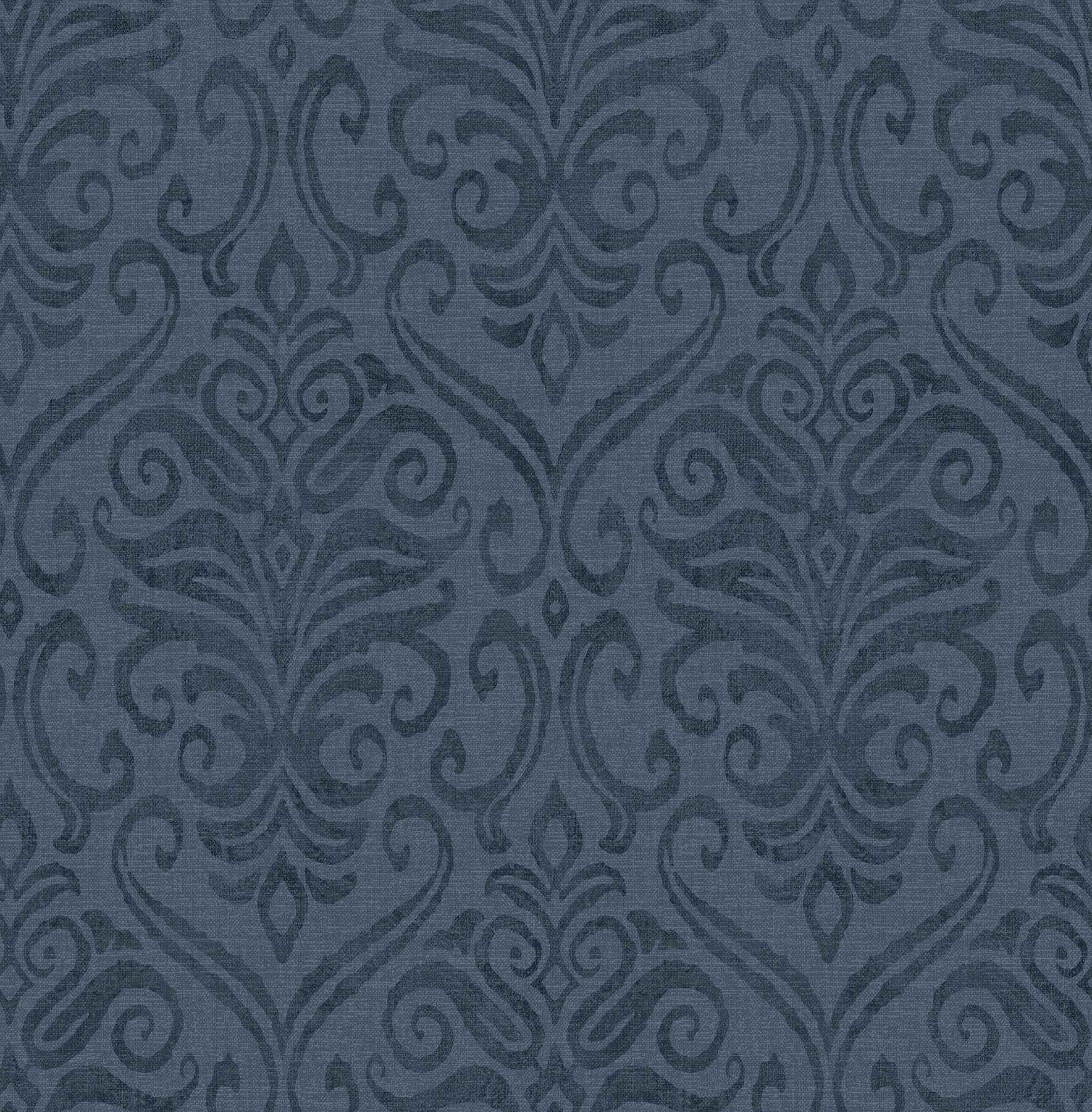 Adavu Blue Damask Wallpaper - York Wallcoverings - 4148-27438