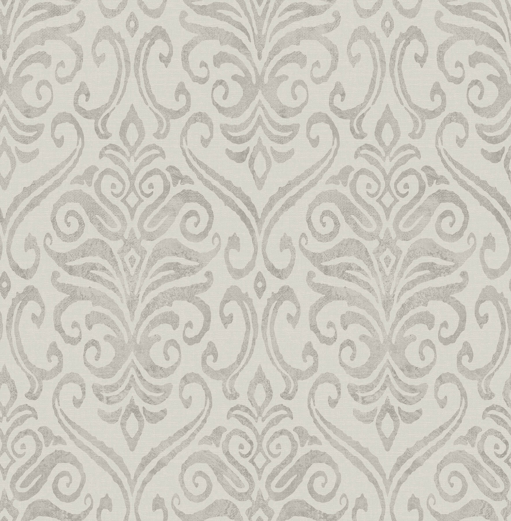 adavu-grey-damask-wallpaper-york-wallcoverings-4148-27439 - York Wallcoverings Wallpaper
