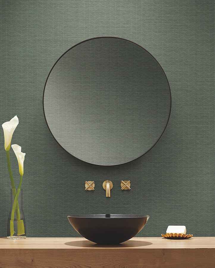 Magnitude Dark Green Chevron Wallpaper - York Wallcoverings - 4178-4442 - York Wallcoverings Wallpaper
