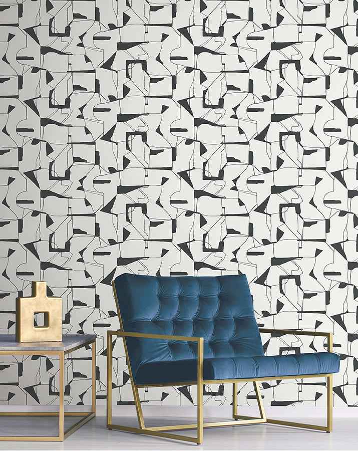 Calder Black Abstract Wallpaper - York Wallcoverings - 4178-4450 - York Wallcoverings Wallpaper