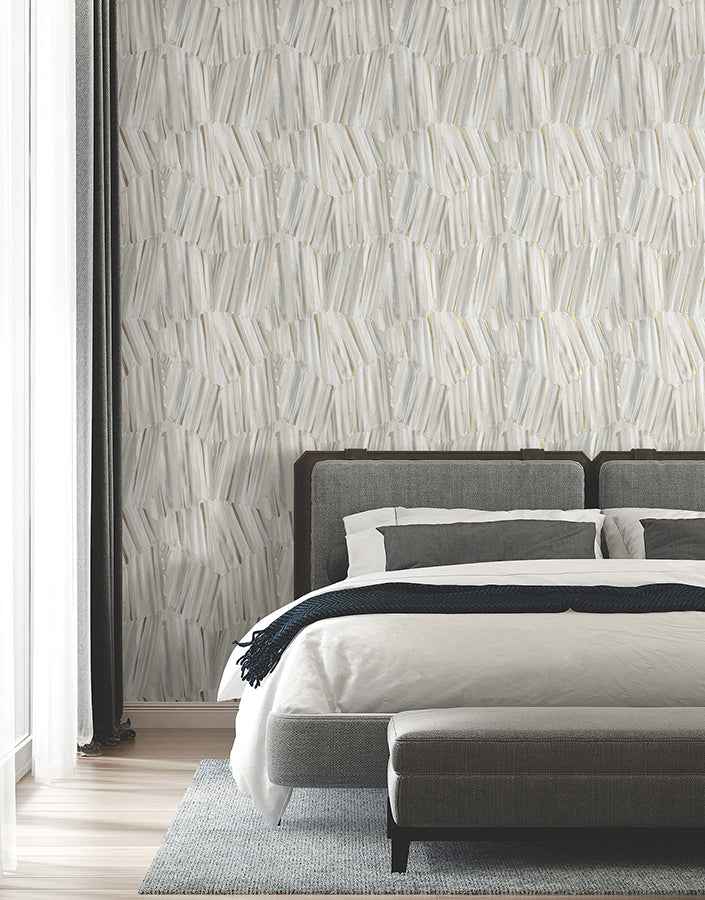 Masterwork Pearl Brushstrokes Wallpaper - York Wallcoverings - 4178-4451 - York Wallcoverings Wallpaper