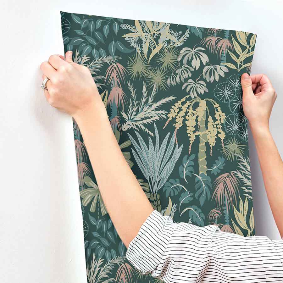 Everglades Dark Green Botanical Wallpaper - York Wallcoverings - 4172-27480 - York Wallcoverings Wallpaper