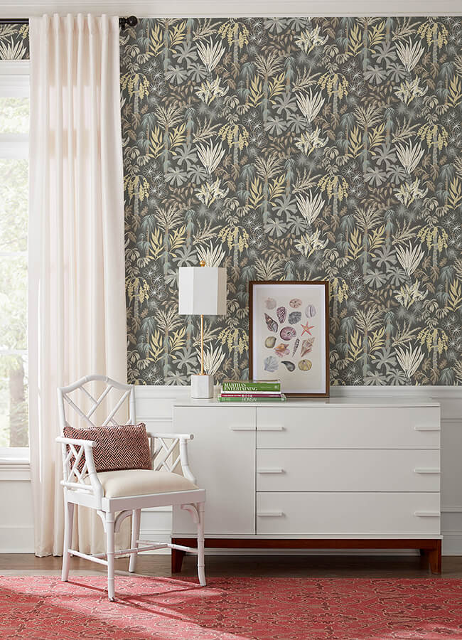 everglades-grey-botanical-wallpaper-york-wallcoverings-4172-27481 - York Wallcoverings Wallpaper