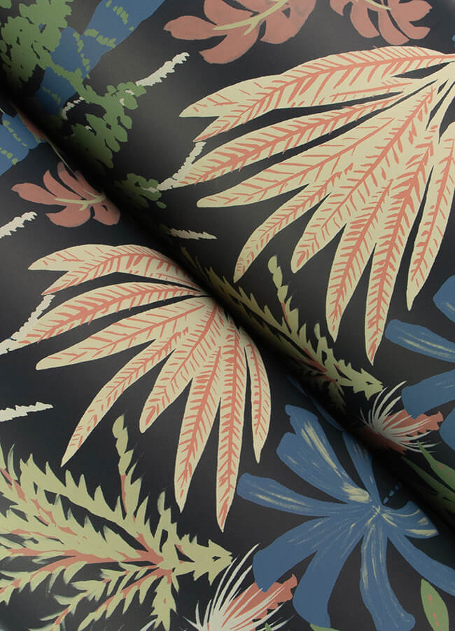 everglades-black-botanical-wallpaper-york-wallcoverings-4172-27483 - York Wallcoverings Wallpaper