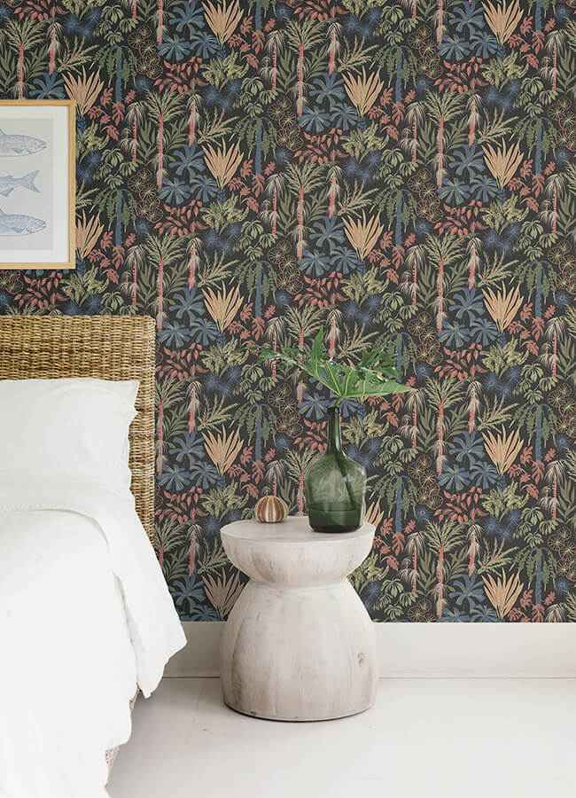Everglades Black Botanical Wallpaper - York Wallcoverings - 4172-27483 - York Wallcoverings Wallpaper
