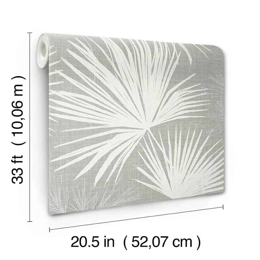 Hatteras Grey Palms Wallpaper - York Wallcoverings - 4172-27488 - York Wallcoverings Wallpaper