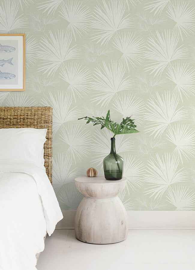Hatteras Light Green Palms Wallpaper - York Wallcoverings - 4172-27490