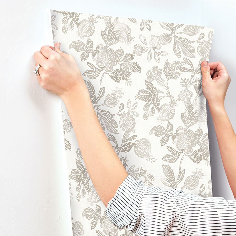 beach-rose-neutral-floral-fruits-wallpaper-york-wallcoverings-4172-27493 - York Wallcoverings Wallpaper