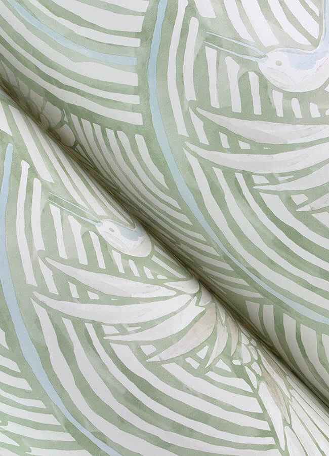 Egret Sage Tidal Dance Wallpaper - York Wallcoverings - 4172-27497 - York Wallcoverings Wallpaper