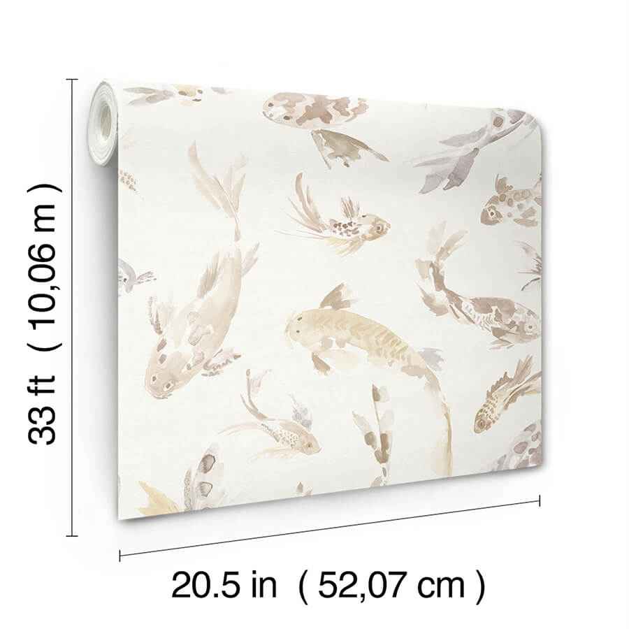 Koi Metallic Fish Wallpaper - York Wallcoverings - 4172-27501 - York Wallcoverings Wallpaper