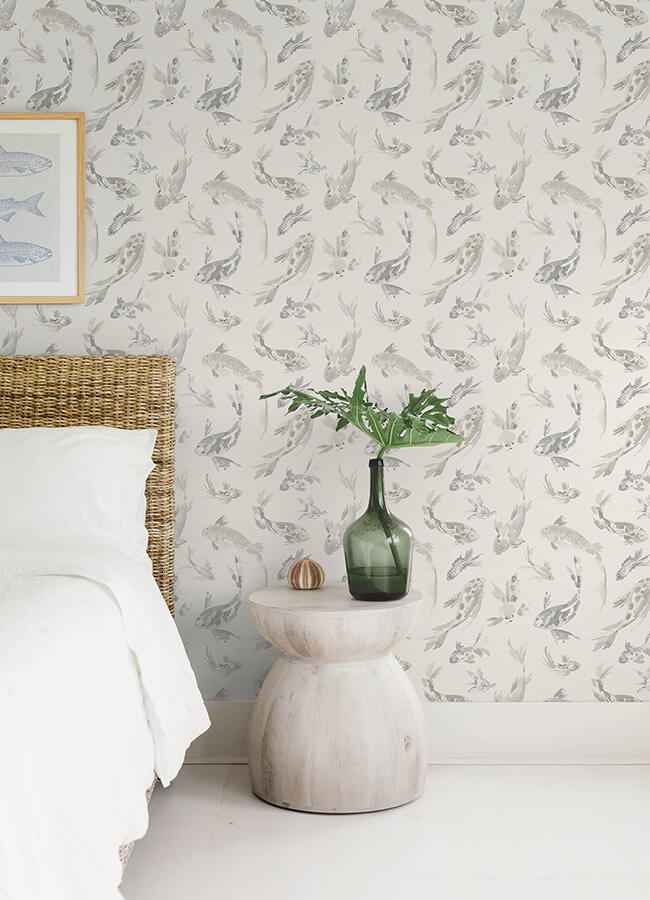 Koi Stone Fish Wallpaper - York Wallcoverings - 4172-27503
