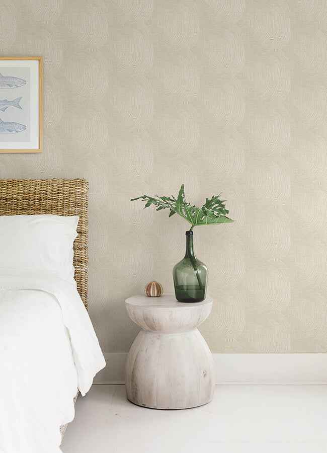 Folly Champagne Zen Swirls Wallpaper - York Wallcoverings - 4172-27504