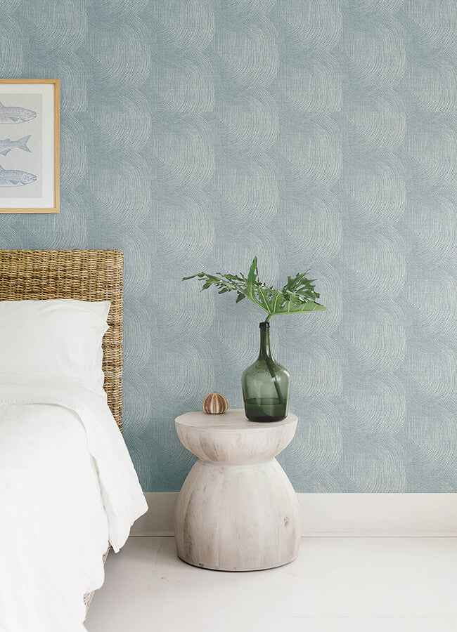 Folly Light Blue Zen Swirls Wallpaper - York Wallcoverings - 4172-27506