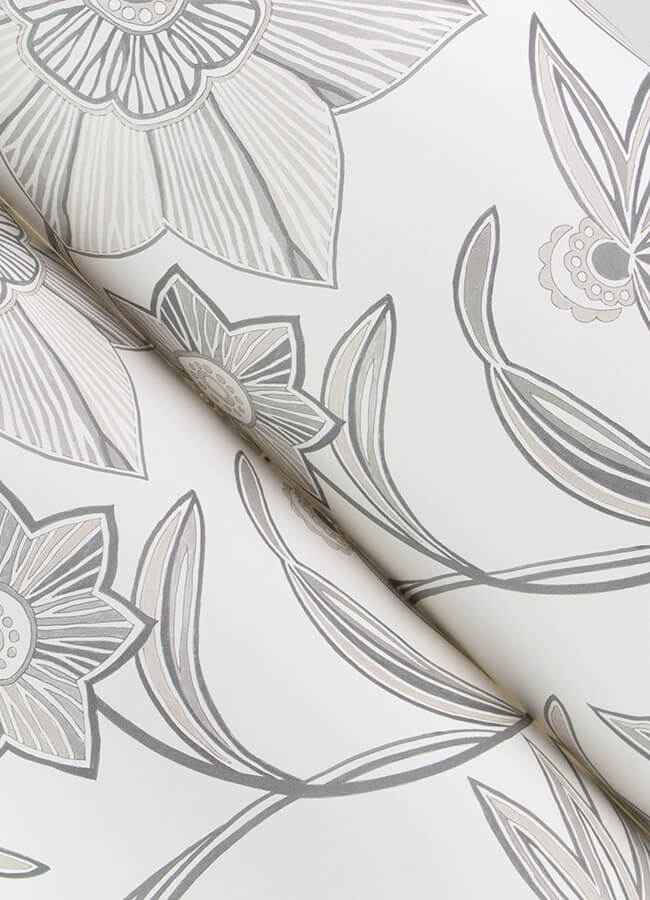 Star Flower Charcoal Floral Trail Wallpaper - York Wallcoverings - 4172-27514 - York Wallcoverings Wallpaper