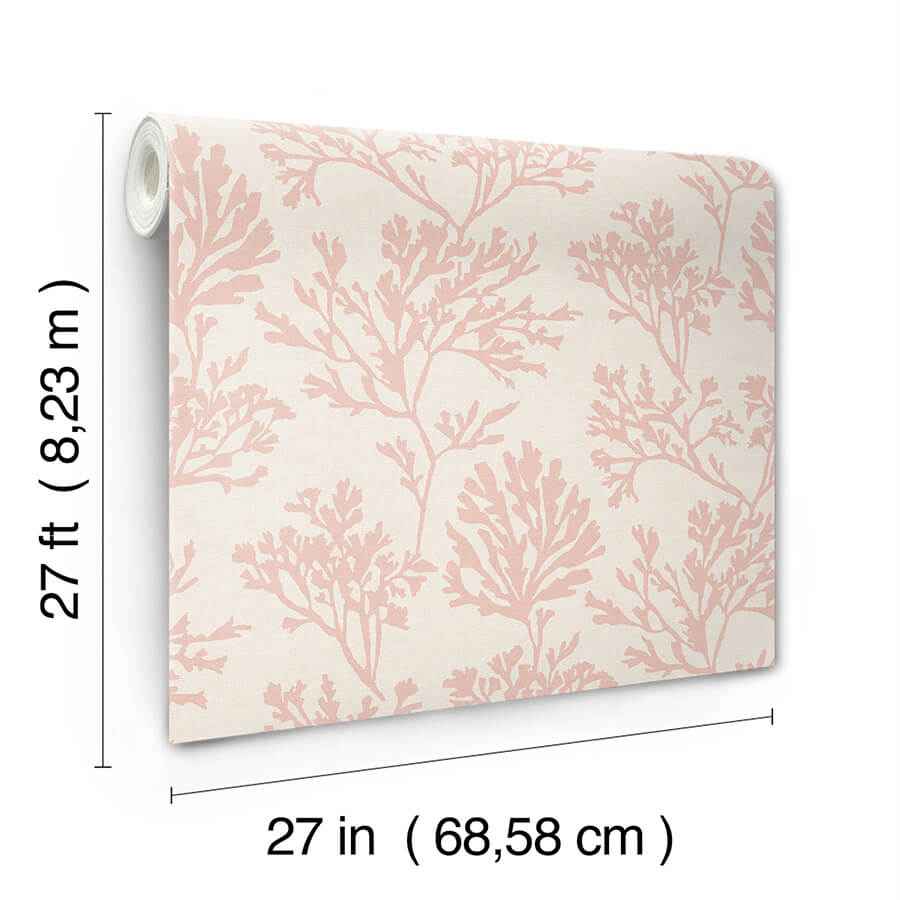 Tortuga Pink Coral Weave Wallpaper - York Wallcoverings - 4172-82000 - York Wallcoverings Wallpaper