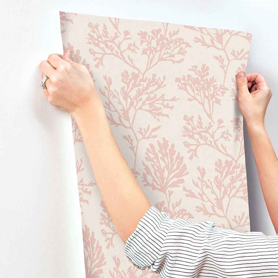 Tortuga Pink Coral Weave Wallpaper - York Wallcoverings - 4172-82000 - York Wallcoverings Wallpaper