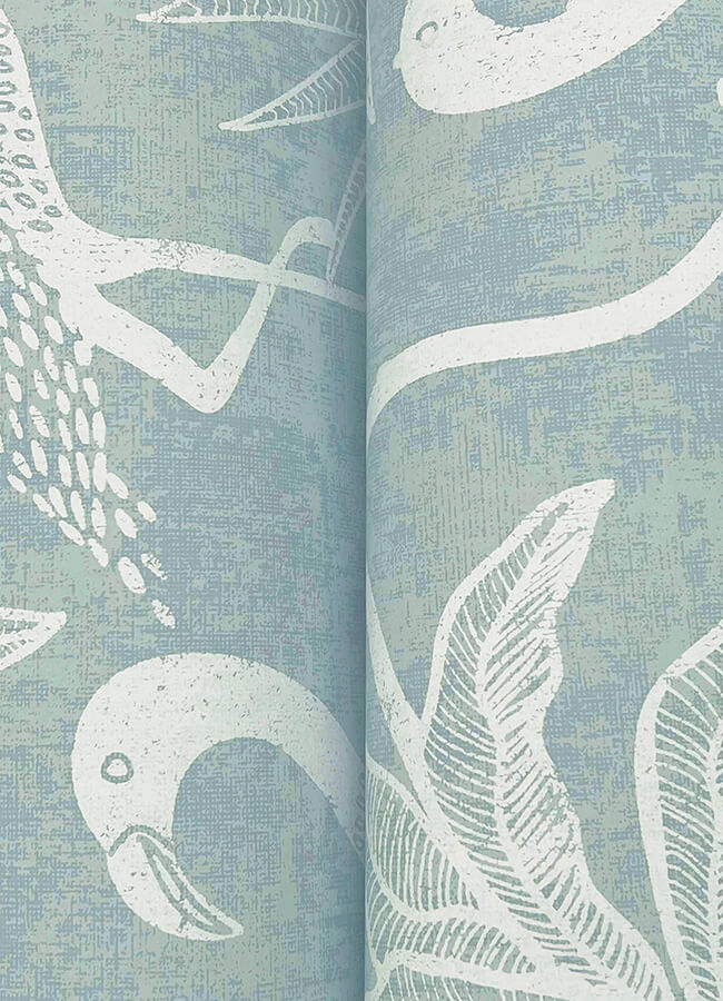 biscayne-turquoise-flamingo-beach-wallpaper-york-wallcoverings-4172-82004 - York Wallcoverings Wallpaper