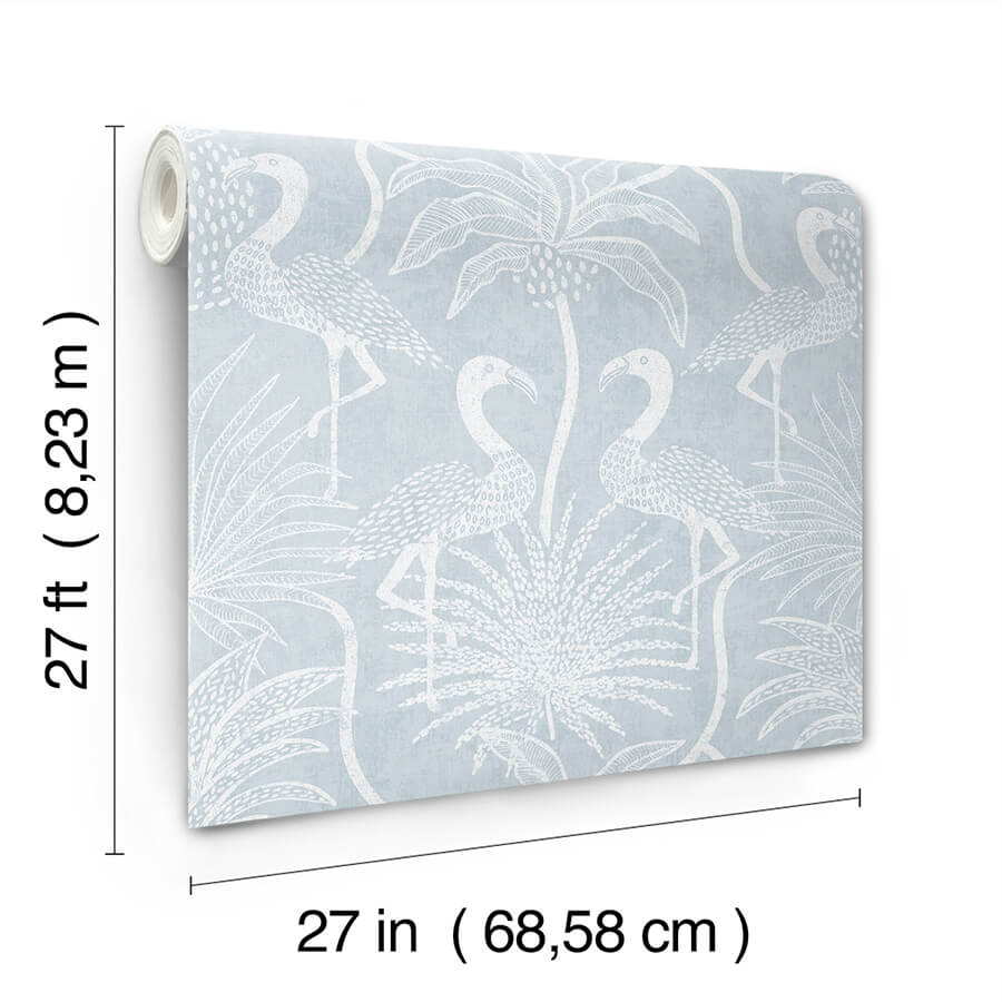 biscayne-sky-blue-flamingo-beach-wallpaper-york-wallcoverings-4172-82005 - York Wallcoverings Wallpaper