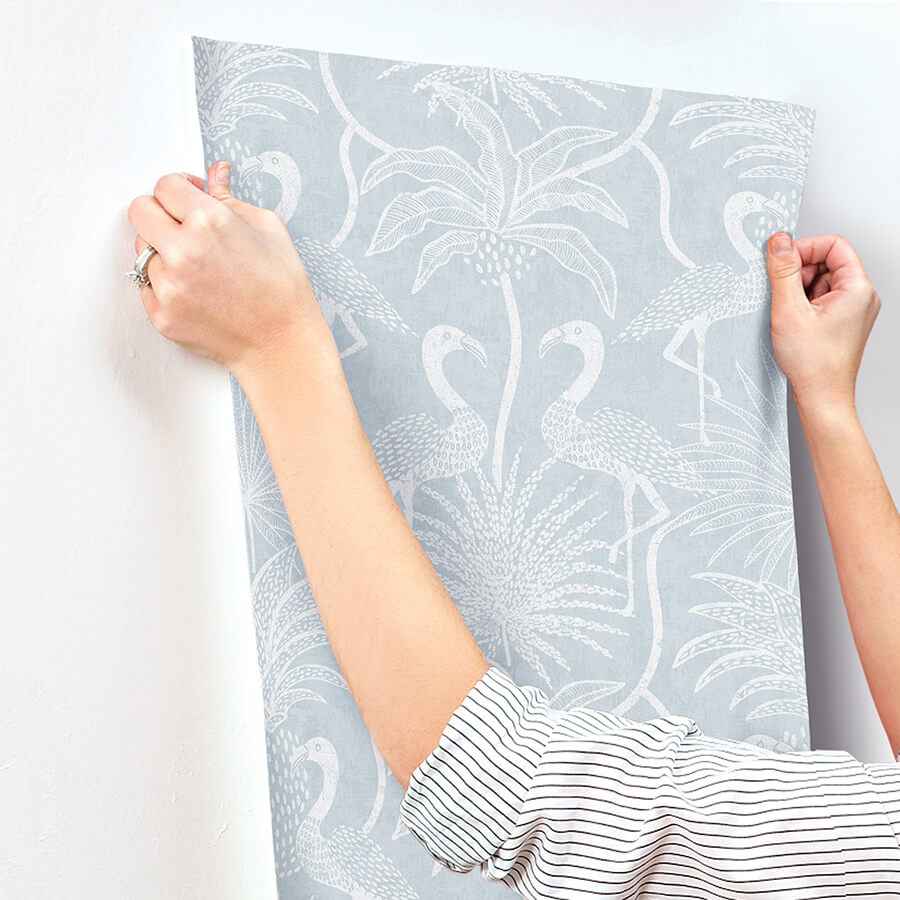 Biscayne Sky Blue Flamingo Beach Wallpaper - York Wallcoverings - 4172-82005 - York Wallcoverings Wallpaper