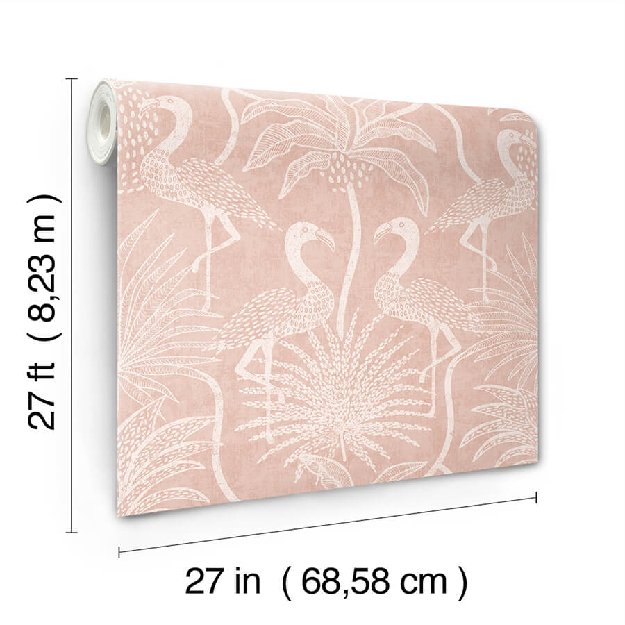 biscayne-coral-flamingo-beach-wallpaper-york-wallcoverings-4172-82007 - York Wallcoverings Wallpaper
