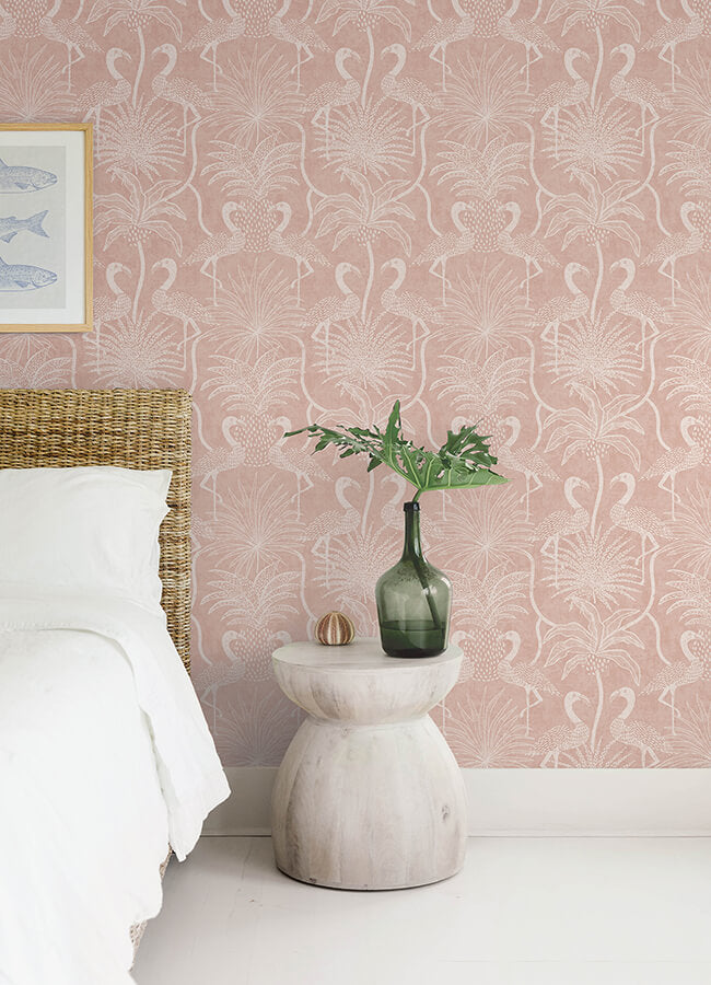 biscayne-coral-flamingo-beach-wallpaper-york-wallcoverings-4172-82007 - York Wallcoverings Wallpaper
